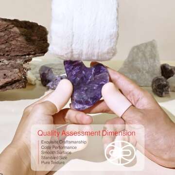 Rena Chris Gua Sha Facial Tools, Natural Jade Stone Guasha, Manual Massage Sticks for Jawline Sculpting and Puffiness Reducing, Gua Sha Facial Massage Tool, Skin-Care Tool (Purple)