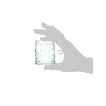 Kate Aspen Vintage Blue Glass Tealight & Votive Candle (Set of 4) Fleur-de-lis Tea Light Holders, 4 Count