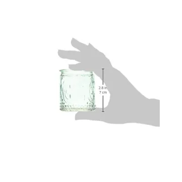 Kate Aspen Vintage Blue Glass Tealight & Votive Candle (Set of 4) Fleur-de-lis Tea Light Holders, 4 Count