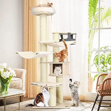 Tangkula Large Cat Tree with Washable Cushions and Scratching Posts