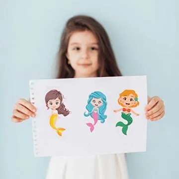 24 Sheets Mermaid Make a Face Sticker Sheets for Kids Todders Activities, Make Your Own Stickers for Kids Birthday Party Favor Supplies Craft