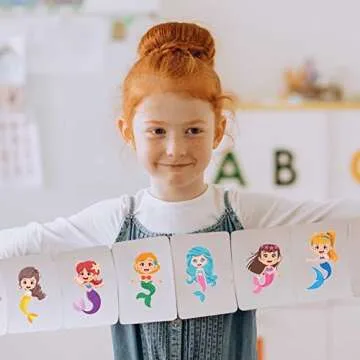 24 Sheets Mermaid Make a Face Sticker Sheets for Kids Todders Activities, Make Your Own Stickers for Kids Birthday Party Favor Supplies Craft