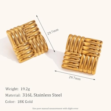 Unique Vintage 18k Gold Earrings for Women - Hypoallergenic Style