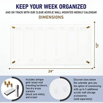 Acrylic Wall Calendar - Stylish Weekly Planner for Organization