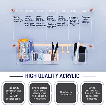 Acrylic Wall Calendar - Stylish Weekly Planner for Organization