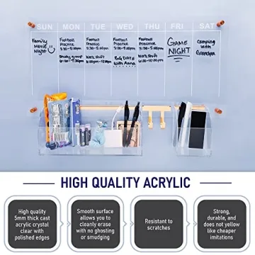Acrylic Wall Calendar - Stylish Weekly Planner for Organization