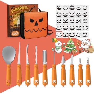 imarku Pumpkin Carving Kit - 36PCS Carving Tools and Stencils