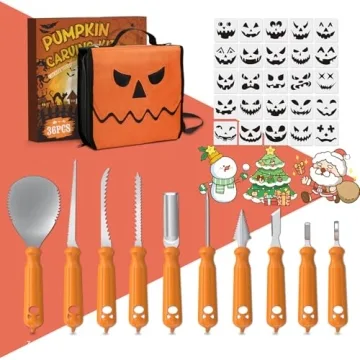 imarku Pumpkin Carving Kit - 36PCS Carving Tools and Stencils