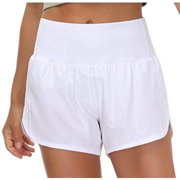 High Waisted Running Shorts with Zipper Pockets - Comfortable Style