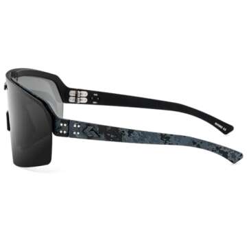 Gatorz Havok Sunglass, Stealth Graffitti Cerakote Frame, Engraved Logo, Smoke Polarized ANSI Z87.1+ Lens - Made in The USA