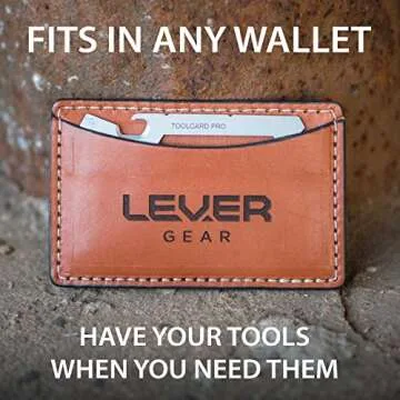 Lever Gear Toolcard Pro - 40 in 1 Credit Card Multitool. Slim, Minimalist Survival Card Wallet Tool Card. TSA Approved Multitool Card Pocket Tool. (Silver, Single)