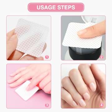 BLUERISE Lint Free Nail Wipes White 600pcs Nail Polish Remover Pads Soft Absorbable Eyelash Extension Glue Cleaning Wipes