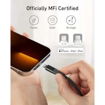 Anker Powerline+ II, USB A to Lightning Cable,MFi Certified for Flawless Compatibility with iPhone 11 Series SE/Xs/XR, and More(6FT,Black)