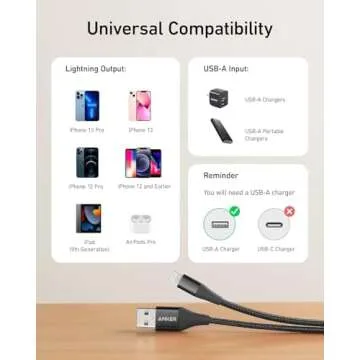 Anker Powerline+ II, USB A to Lightning Cable,MFi Certified for Flawless Compatibility with iPhone 11 Series SE/Xs/XR, and More(6FT,Black)