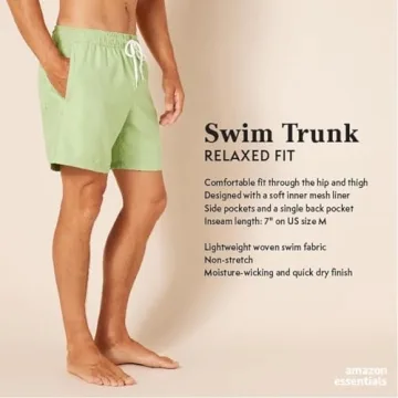 Amazon Essentials Men's Comfortable Quick-Dry Swim Trunk