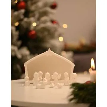 WDS 12 Pieces Wondrous Ceramic Nativity Set
