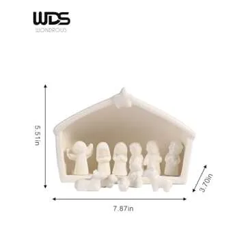 WDS 12 Pieces Wondrous Ceramic Nativity Set