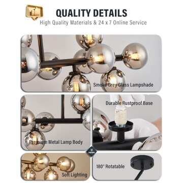 Stylish PiWWPi Glass Globe Chandelier for Every Room