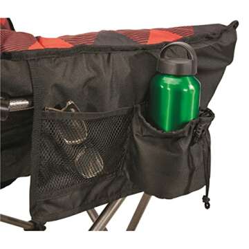 Guide Gear Club Camping Chair, Oversized, Portable, Folding with Padded Seats, 500-lb. Capacity Red Plaid