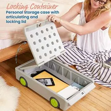 ECR4Kids Lock and Roll Personal Safe, Travel Lockbox, Grey