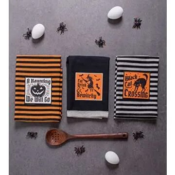 DII Happy Halloween Dishtowel Set - 3 Fun Cotton Towels