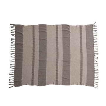 Elegant Bloomingville Savannah Stripe Throw in Beige Brown