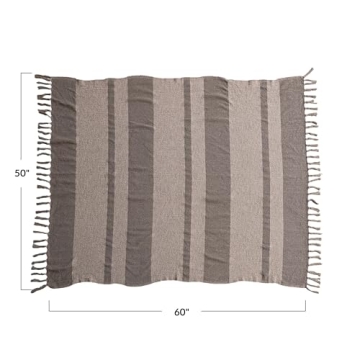 Elegant Bloomingville Savannah Stripe Throw in Beige Brown