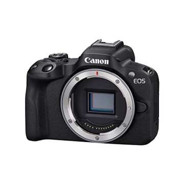 Canon EOS R50 Mirrorless Vlogging Camera (Body Only/Black), RF Mount, 24.2 MP, 4K Video, DIGIC X Ima...