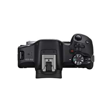 Canon EOS R50 Mirrorless Vlogging Camera (Body Only/Black), RF Mount, 24.2 MP, 4K Video, DIGIC X Image Processor, Subject Detection & Tracking, Compact, Smartphone Connection, Content Creator