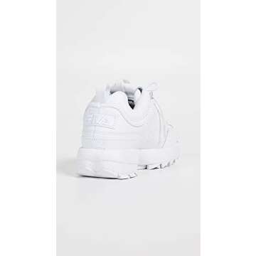 Fila Women's Disruptor Ii Premium Comfortable Sneakers, White/White/White, 8