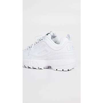 Fila Women's Disruptor Ii Premium Comfortable Sneakers, White/White/White, 8