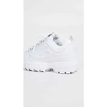 Fila Women's Disruptor Ii Premium Comfortable Sneakers, White/White/White, 8
