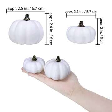 24 Mini Artificial Baby Boo Pumpkins for Fall Decor