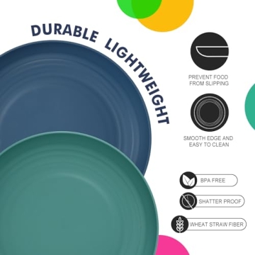 Homienly Eco-Friendly Microwave Safe Dinner Plates
