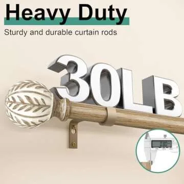 QDWIS Boho Curtain Rods Adjustable 48 to 84 Inch