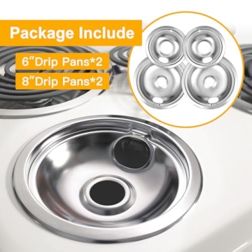 Chrome Electric Stove Drip Pans Set for Easy Replacement
