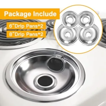 Chrome Electric Stove Drip Pans Set for Easy Replacement