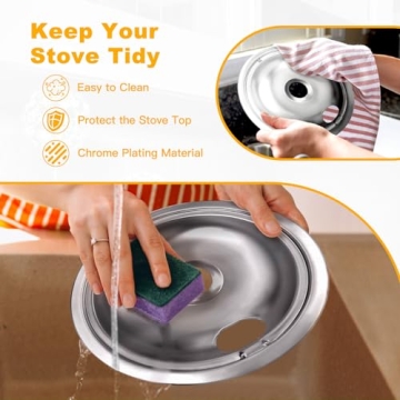 Chrome Electric Stove Drip Pans Set for Easy Replacement