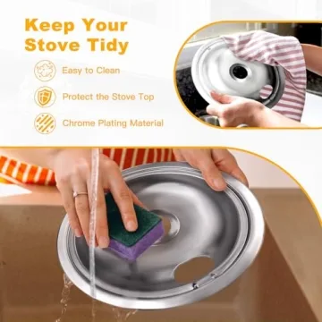 Chrome Electric Stove Drip Pans Set for Easy Replacement