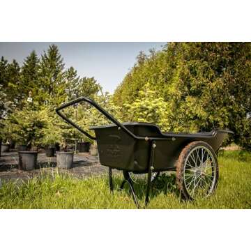 Polar Trailer 8376 10 Cubic Foot Heavy Duty Utility Outdoor Yard Garden Cart Wheelbarrow Utility Car...