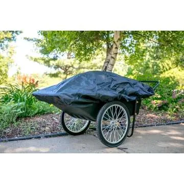 Polar Trailer 8376 10 Cubic Foot Heavy Duty Utility Outdoor Yard Garden Cart Wheelbarrow Utility Cart with Handle and Solid Rubber 20 Inch Wheels - Black