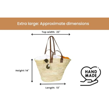 Stylish French Handmade Basket with Leather Handles