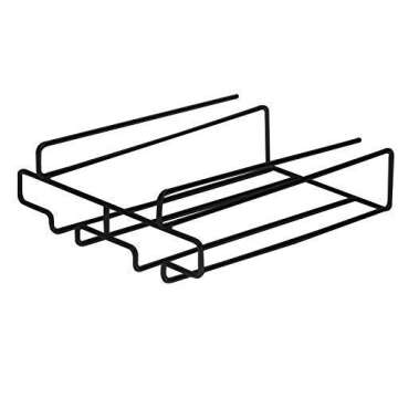 bafvt Wine Glass Holder - Stemware Rack Under Cabinet - Hanger Storage Shelf, Fit for The Cabinet 0.8“ or Less (black, 2 Rows)