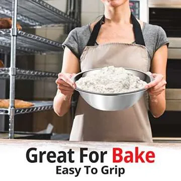 Culigrade Stainless Steel Mixing Bowl Set of 6-0.75, 1.5, 3, 4, 5, 8 Quart Sizes - Nesting, Durable, Easy to Clean, Ideal for Baking, Cooking, and Food Prep