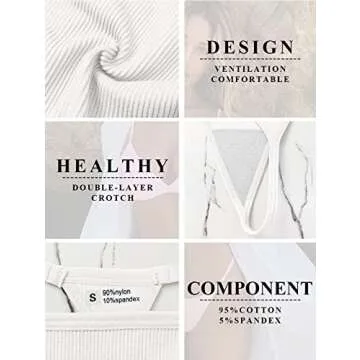 OQQ 6 Pack G-String Thongs for Women Cotton Panties Stretch T-back Low Rise Sexy Underwear S-XL 1Black 1Grey,1Coffee 1Peachred 1Candyblue 1White