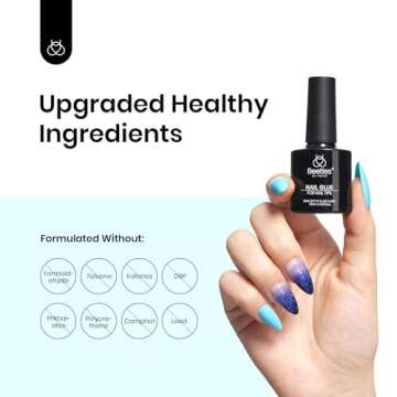 Beetles 9 in 1 Nail Glue Gel for Nail Tips and Clear Acrylic Nails Long Lasting, Curing Needed UV Ex...