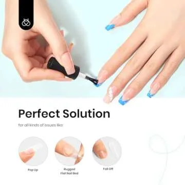 Beetles 9 in 1 Nail Glue Gel for Nail Tips and Clear Acrylic Nails Long Lasting, Curing Needed UV Extension Glue for Clear False Nail Tips and Clear Press on Nails, Nail Repair Treatment