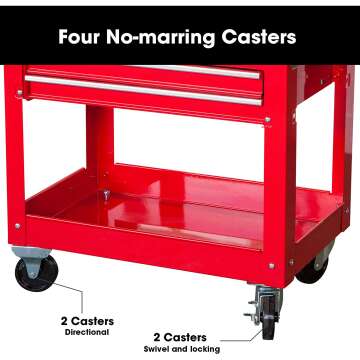 TCE Tool Cabinet Cart - 350 LBs Capacity, Black