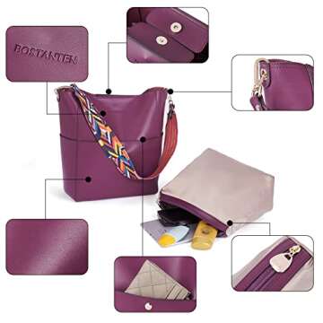 BOSTANTEN Women's Leather Designer Handbag in Purple