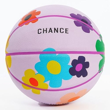 Chance Premium Design Printed Rubber Outdoor & Indoor Basketball, Size 5 Kids & Youth 27.5 inch, Blo...